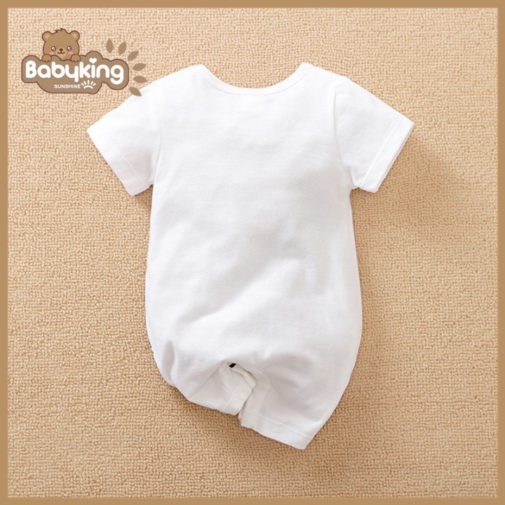 BodySuit,áo liền quần dễ thương ngắn tay kiểu ngựa vằn cho bé (3033),cotton 100%,thương hiệu Aiueo Nhật Bản.