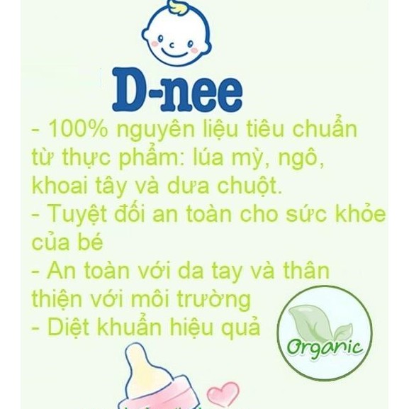 NƯỚC RỬA BÌNH SỮA DNEE ORGANIC 600ml - SIÊU SẠCH &amp; SIÊU AN TOÀN CHO BÉ YÊU