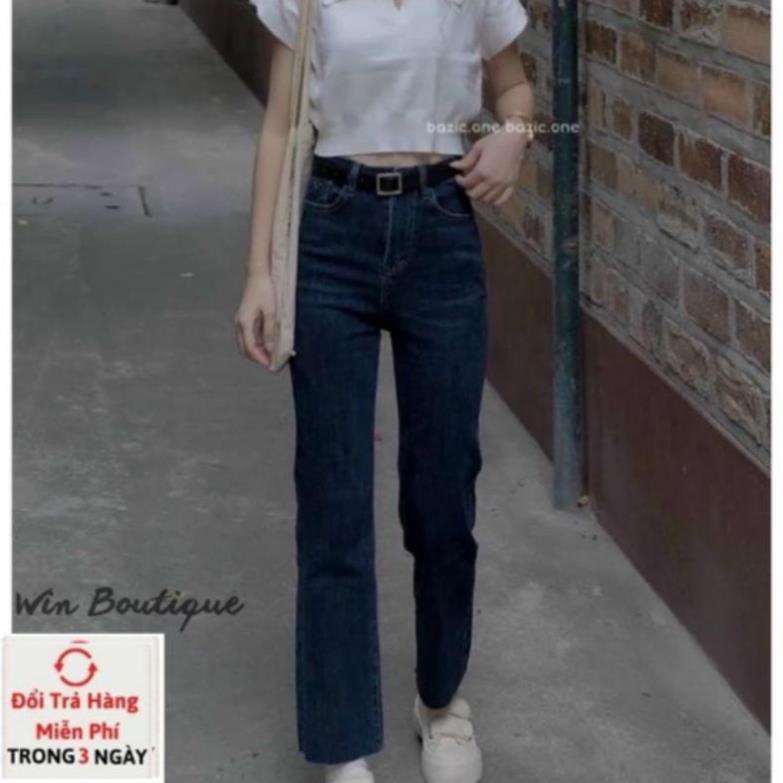 Quần bò jeans nữ ống đứng co dãn 4 chiều quần jean nữ cạp cao Win Boutique