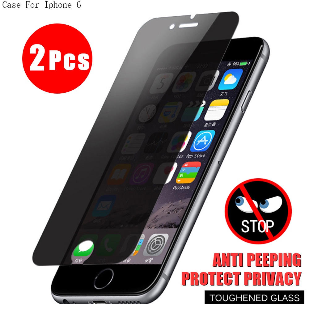 2Pcs Privacy Anti-Peeping Tempered Glass for iPhone 6 6S 7 8 Plus 2 9 X XS XR 11 Pro Max SE 2020 5 5S SE IP Transparent Full Coverage Screen Protector Anti Spy Film