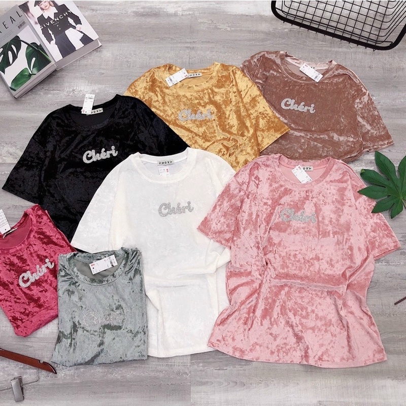 Áo nhung phom rộng