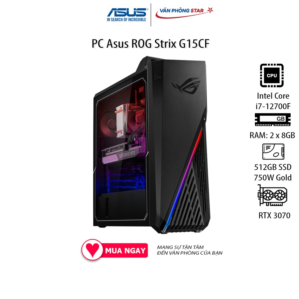 PC Asus ROG Strix G15CF (i7-12700F/16GB RAM/512GB SSD/RTX3070/WL+BT/Win 11) (G15CF-71270F110W)