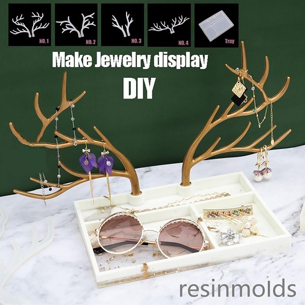 Khuôn Làm Cành Cây Handmade Hình Nai Sừng Tấm Bằng Nhựa Resin