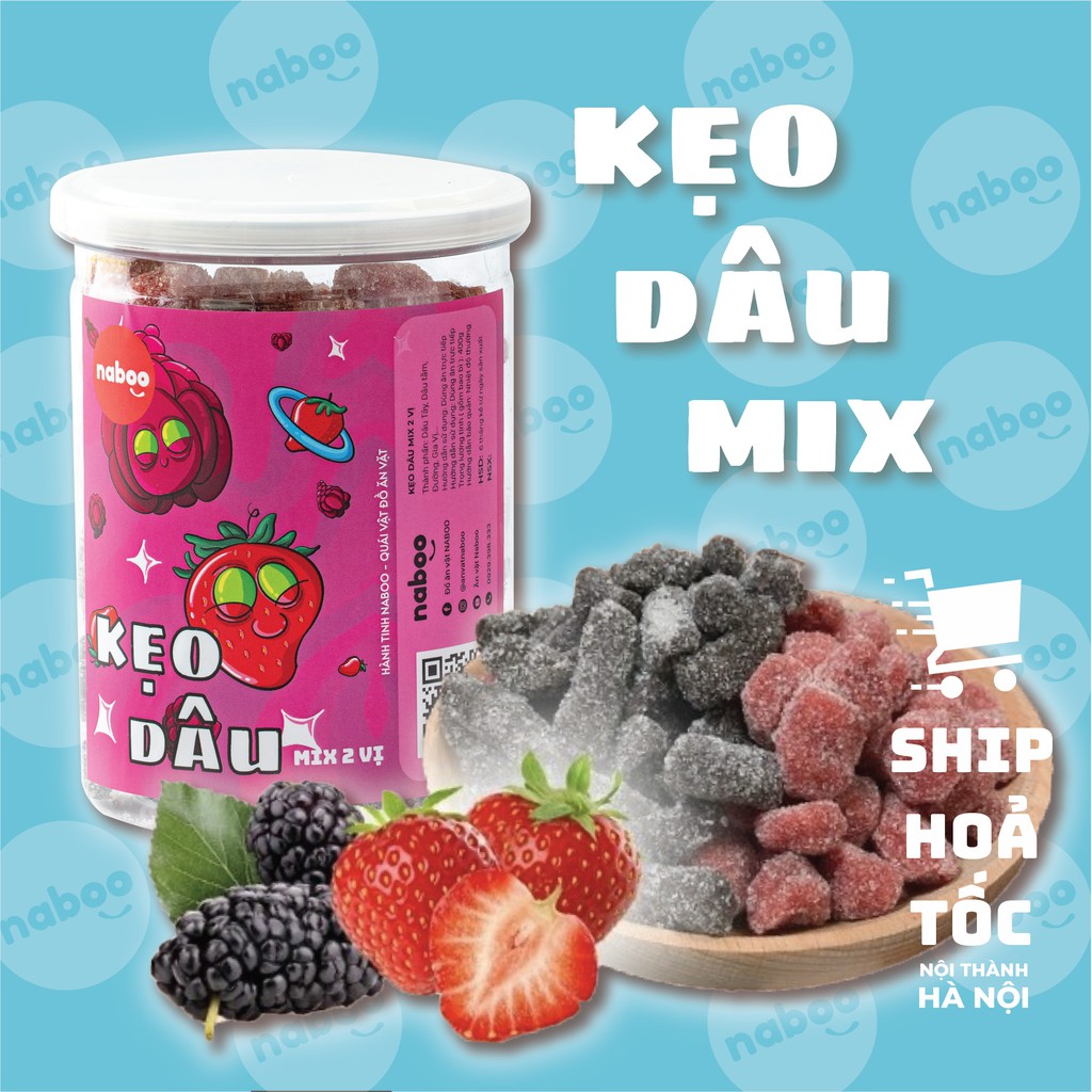 [Mã 155FMCGSALE giảm 7% đơn 500K] [FREESHIP❤️] Kẹo dâu mix 2 vị 400g Naboo đồ ăn vặt Hà Nội ngon và rẻ