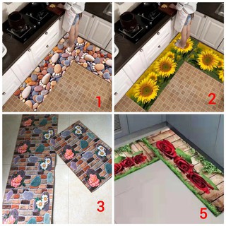 Bộ thảm bếp 3D  2 tấm. Mẫu mới nhất 2020