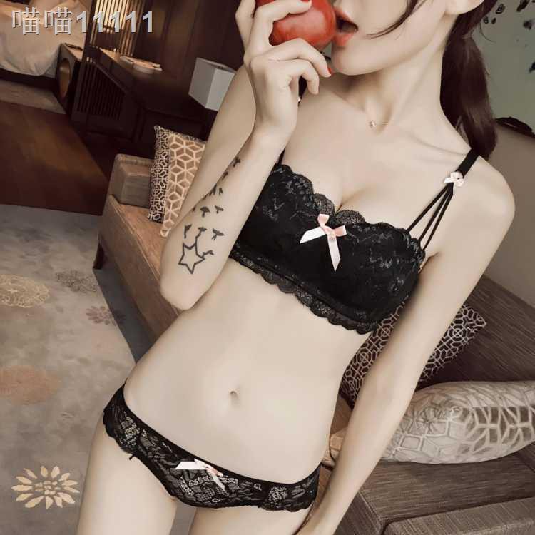 ☎❀[Sai Hibiscus][Single Piece or Set] None Underwire adjustable lingerie lace gathered small bra