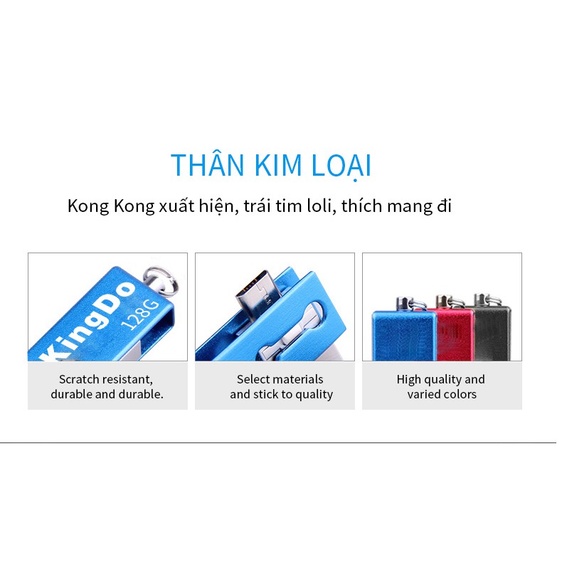 KINGDO Đĩa USB 2.0 128GB OTG Máy tính điện thoại Android Sử dụng kép