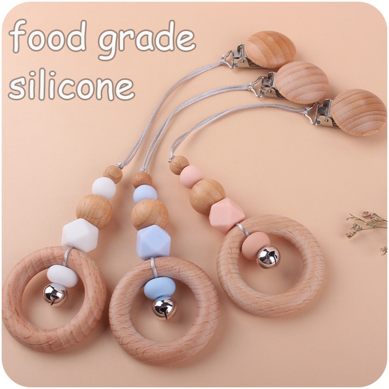 Giá Đỡ Núm Vú Giả Bằng Silicon Có Chuông Và Kẹp Tiện Dụng Cho Bé