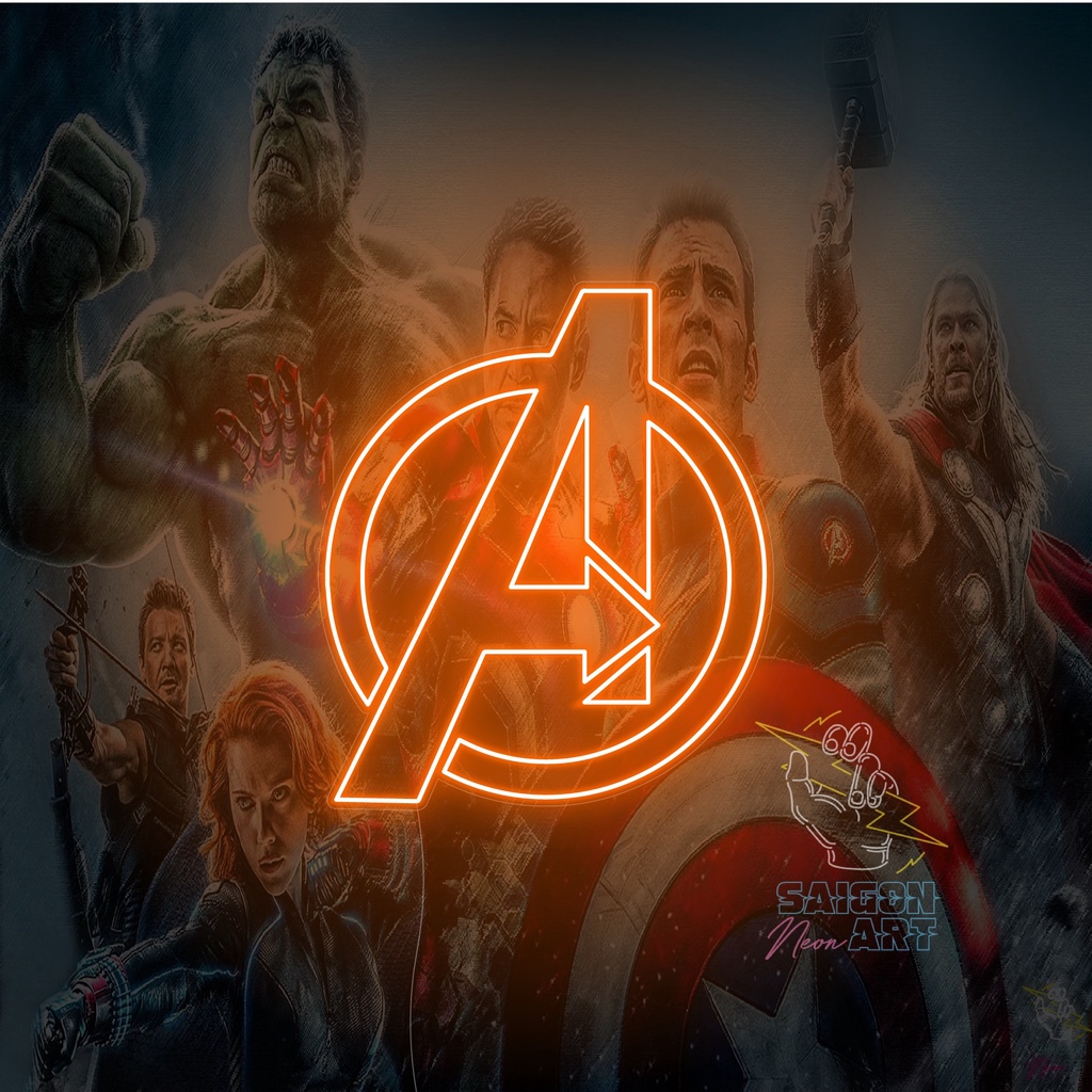 Đèn trang trí led neon sign hình BIỂU TƯỢNG AVENGERS