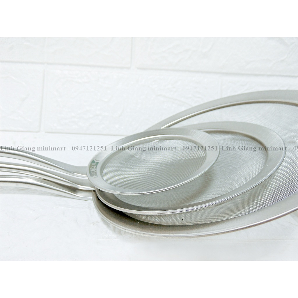 Muôi hớt bọt, dầu thừa, váng mỡ thức ăn Lưới đan mau và dày dặn Inox 304 chịu nhiêt, an toàn sức khỏe