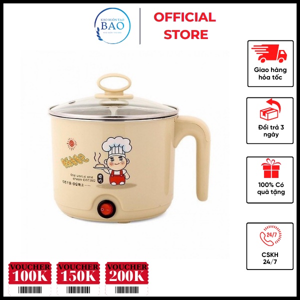 Nồi Nấu Mì Màu Đa Năng, Siêu Tốc 1,6 Lít - ca nấu lẩu nấu mì mini tiện dụng tại nhà