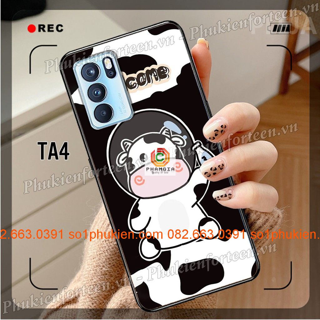 Ốp lưng Oppo Reno 6 5g dẻo in hình bò sữa dễ thương