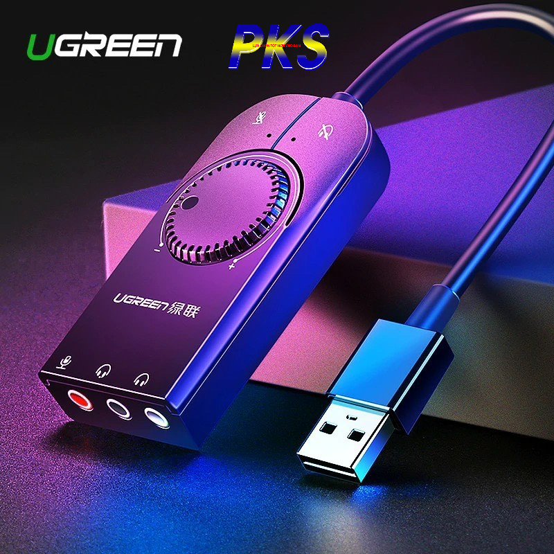 USB Sound 3.5mm có điều chỉnh âm lượng Ugreen 40964 chính hãng