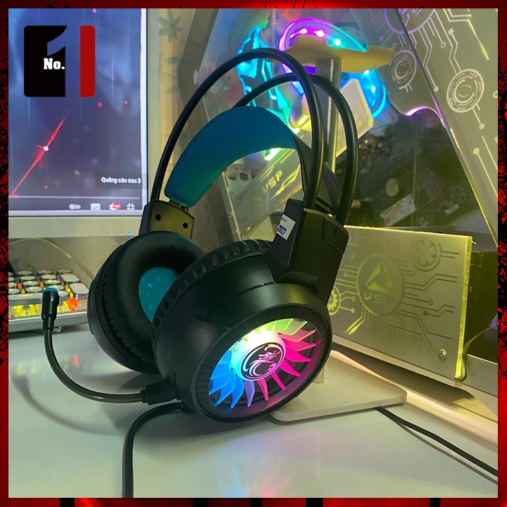 Tai Nghe Máy Tính Chụp Tai Có Mic IMICE HD-490 Led Rgb Tai Nghe Headphone Vi Tính Laptop Pc Có Dây