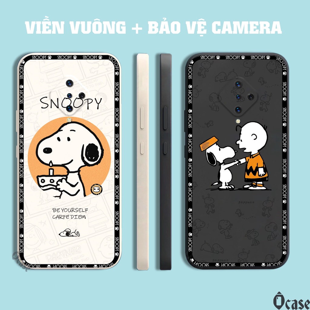 Ốp lưng Vivo S1 Pro / Y9s / X50 Lite / S5 in hình chú chó dễ thương cạnh viền vuông có bảo vệ camera