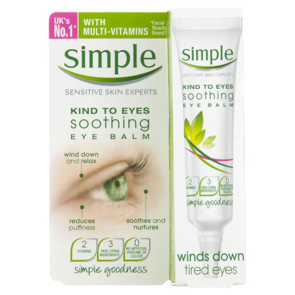 Kem Dưỡng Mắt Simple Kind To Eyes Soothing Eye Balm Winds Down Tired Eyes 15ml