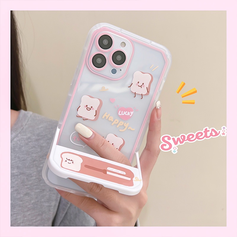 Ốp lưng iphoneỐp Điện Thoại  Kèm Giá Đỡ Tàng Hình Họa Tiết Hoạt Hình Dễ Thương Cho iphone 14 / 13Pro 12 / xs / 6 / 7 / 8PLUSDinuo case