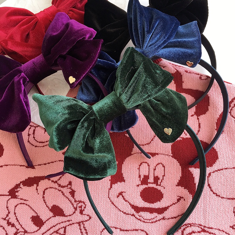 Băng Đô Nhung Thắt Nơ Thời Trang Mới Cho Bé Gái