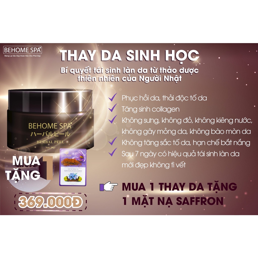 Kem Thay Da Sinh Học HERBAL PEEL của Behome Spa | Hàng Chính Hãng