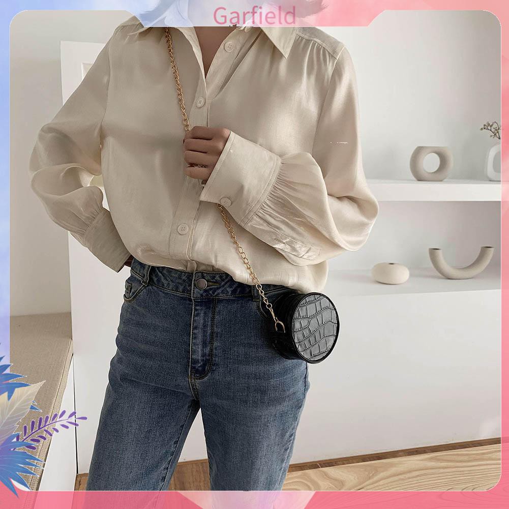 Túi da PU hình tròn mini màu trơn thời trang sành điệu cho nữ | BigBuy360 - bigbuy360.vn