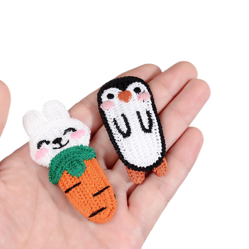 Kẹp tóc dệt kim hình thỏ / chim cánh cụt / gà hoạt hình dễ thương đa dạng tùy chọn