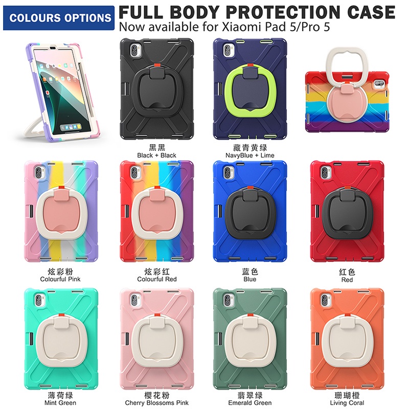Ốp Máy Tính Bảng Chống Sốc Có Tay Cầm Xoay 360 Độ 3 Trong 1 Cho Xiaomi Pad 5 Xiaomi Mi Pad 5 Pro 11inch 2021