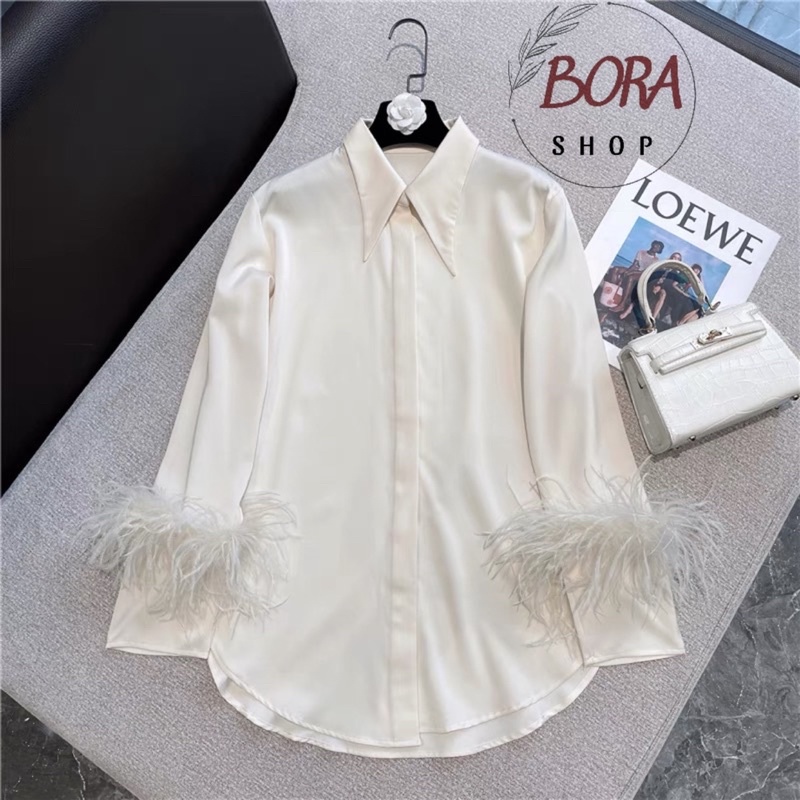 - Áo sơ mi nữ cổ dài ống tay phối lông cao cấp xuất xịn Hàn Quốc BORA SHOP order