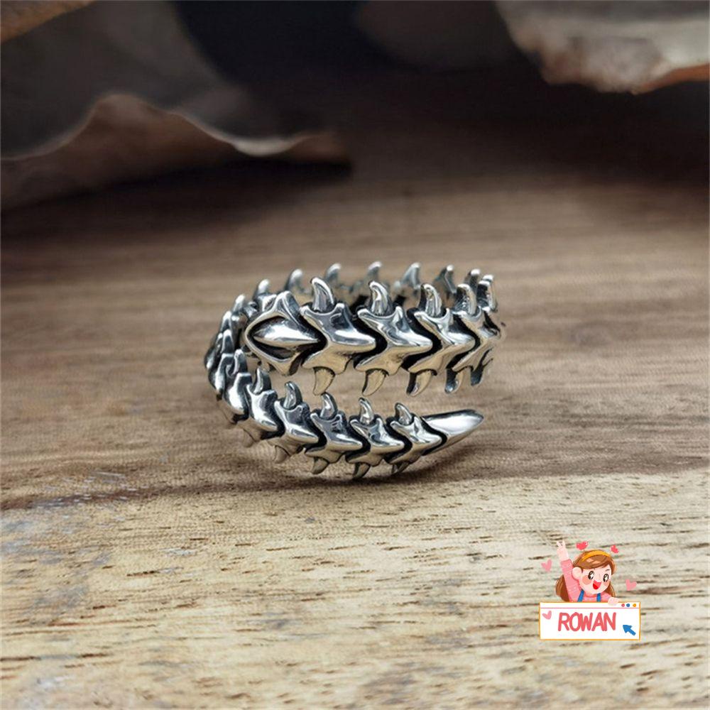 Nhẫn Đeo Tay Khắc Hình Xương Cá Tính Cho Cả Nam Và Nữ