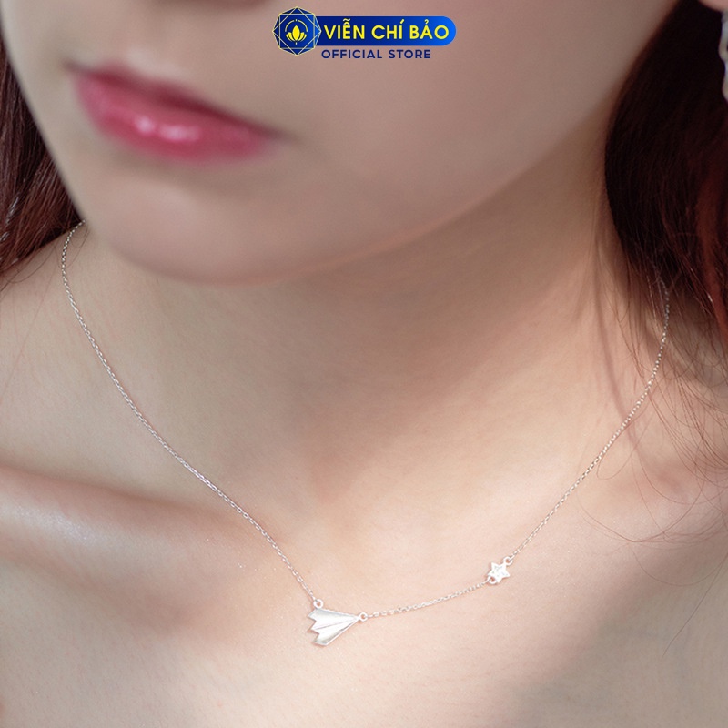 Dây chuyền bạc nữ Viễn Chí Bảo hình Máy bay giấy chất bạc 925 thời trang phụ kiện trang sức nữ D400283x