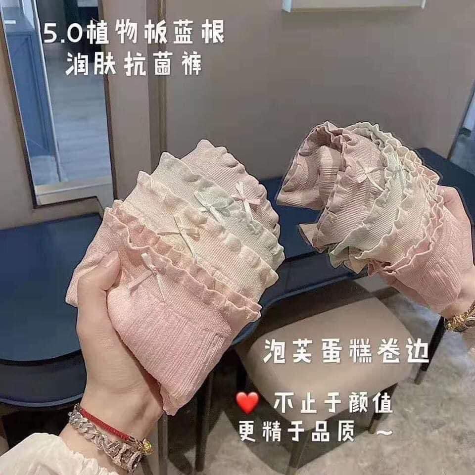 Quần lót nữ, quần chip cotton kháng khuẩn thoáng mát phối viền đính nơ xinh - mã HHH | BigBuy360 - bigbuy360.vn