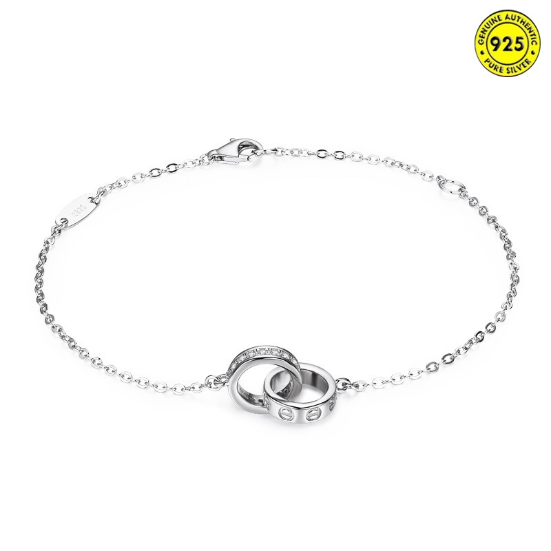 Vòng Tay Bạc S925 Họa Tiết Hình Học Đơn Giản Phong Cách Retro Thời Trang Cho Nữ