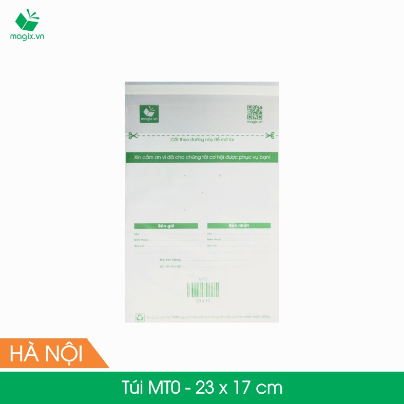 MT0 - 23x17 cm - 100 TÚI NILON GIAO HÀNG THAY HỘP CARTON