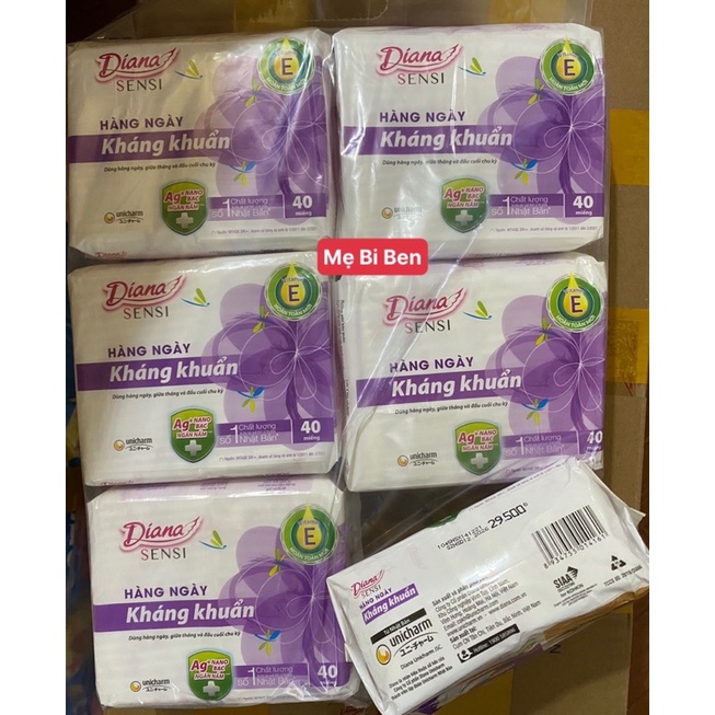 GÓI LỚN 40 MIẾNG Băng vệ sinh Diana Sensi hàng ngày kháng khuẩn gói 40 miếng