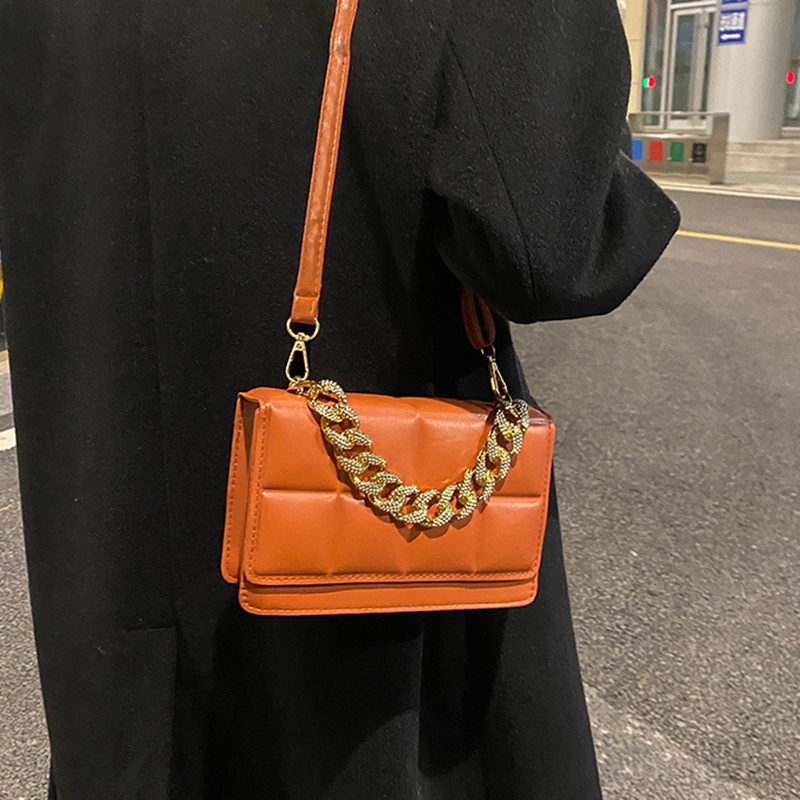 IELGY Túi Đeo Vai Hình Vuông Cỡ Nhỏ Màu Trơn Thời Trang Cho Nữ