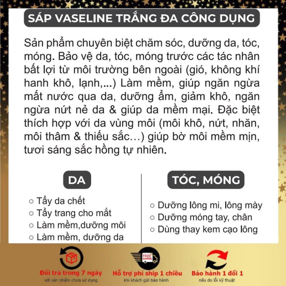 SÁP ĐA NĂNG VASELINE BẢO VỆ GIỮ ẨM, DƯỠNG DA, MÔI, MÓNG TAY CHÂN - ZIAJA WHITE VASELINE 30ML