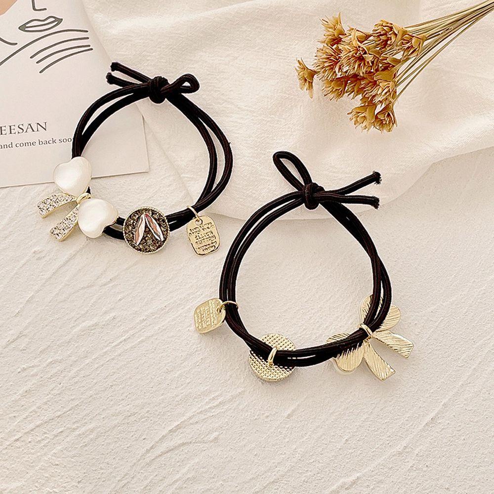 Dây Cột Tóc Đuôi Ngựa Bằng Hợp Kim Màu Ngà Phong Cách Hàn Quốc Ngọt Ngào