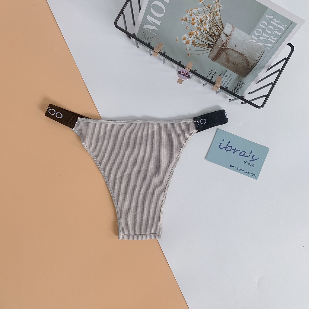 iBRA's Store Quần lót lọt khe nữ sexy dây hông cotton trơn thoáng khí Đồ lót cạp thấp gợi cảm vải mềm mại thoáng khí