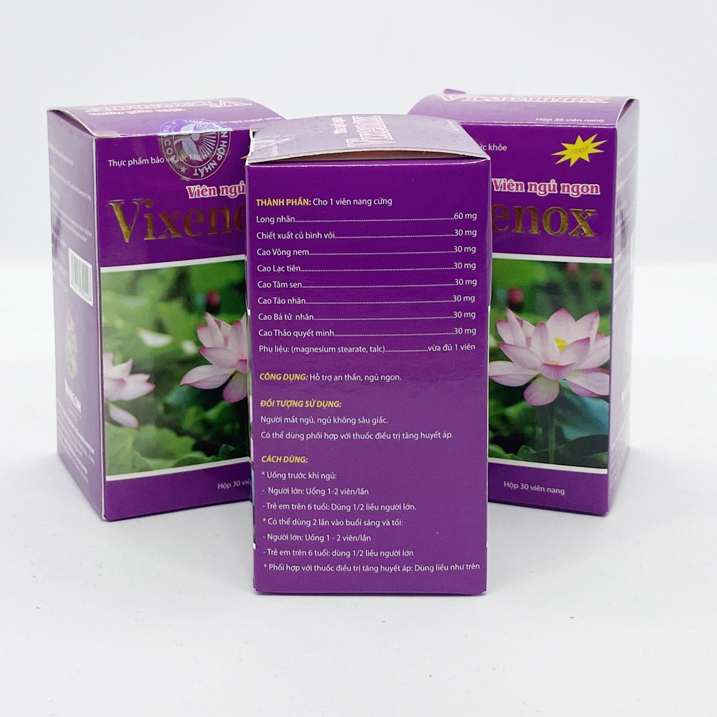 Viên uống ngủ ngon VIXENOX - Giúp ngủ ngon , giấc ngủ sinh lý , sáng dậy tỉnh táo - Giải pháp cho người bị mất ngủ - 30V