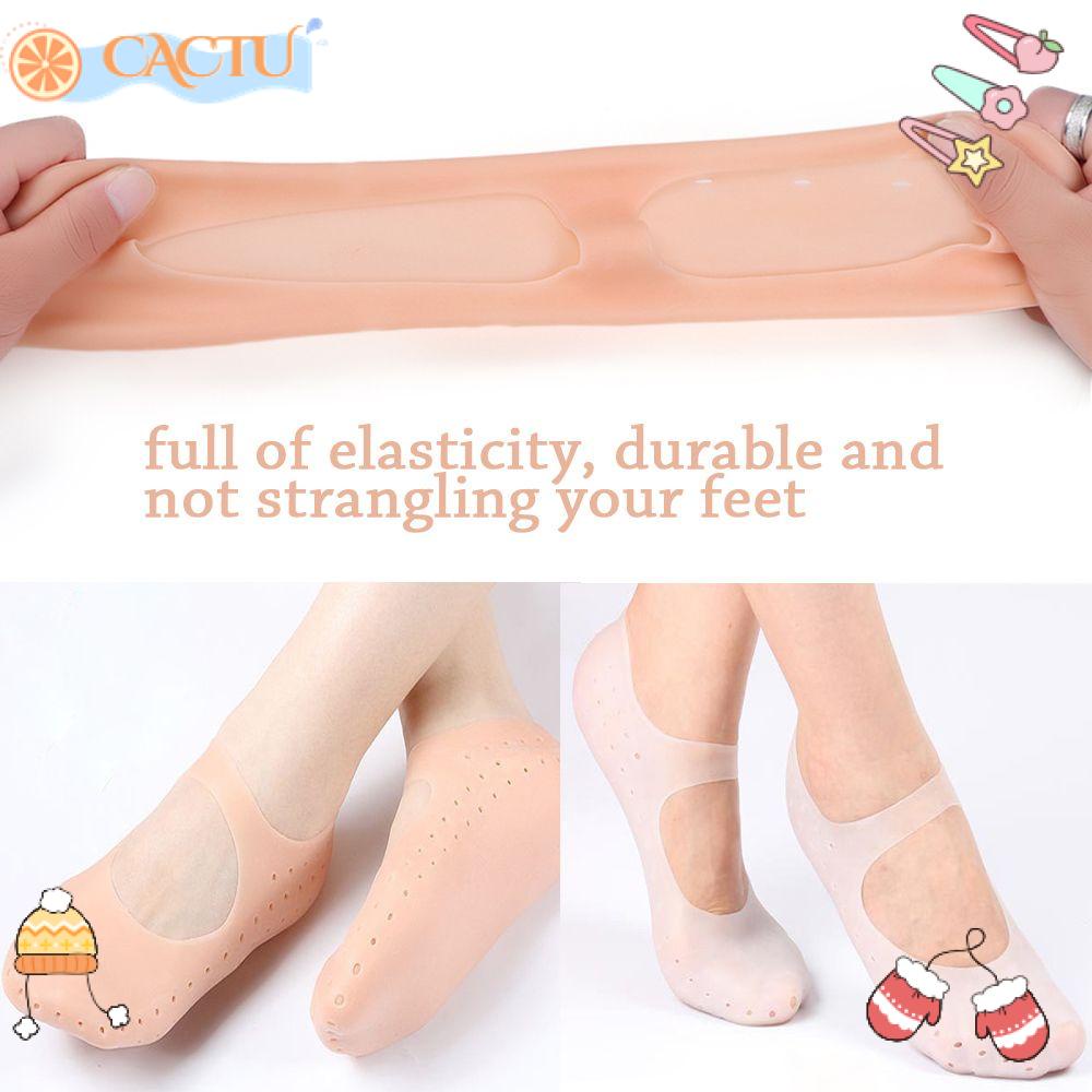 Vớ Gel Đế Giày Mềm Mại Dưỡng Ẩm Chống Nứt Nẻ Có Lỗ Xỏ Ngón Thời Trang