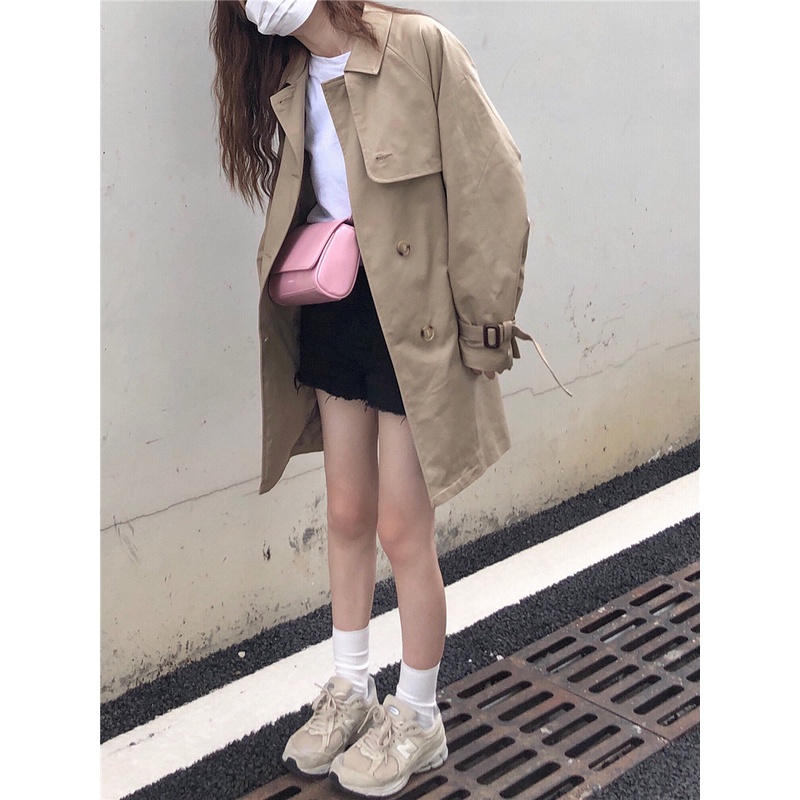 Áo khoác trenchcoat nữ cao cấp /dáng ngắn kiểu cổ điển phong cách Châu Âu