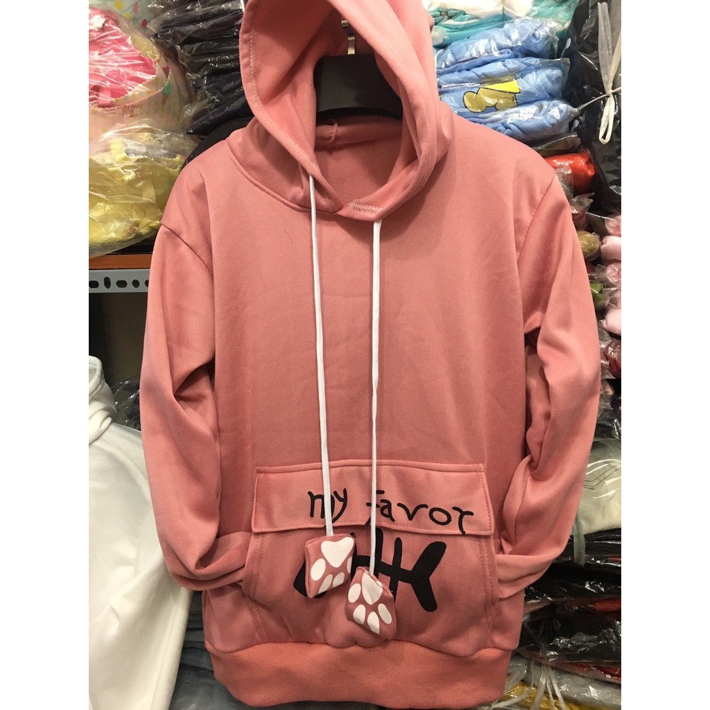 ÁO KHOÁC HOODIE NỮ CHUI ĐẦU XƯƠNG CÁ