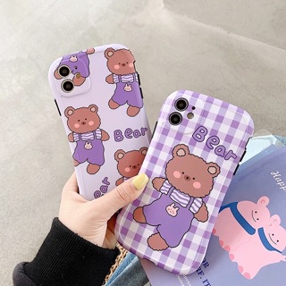 Ốp lưng iphone imd viền cong gấu tím