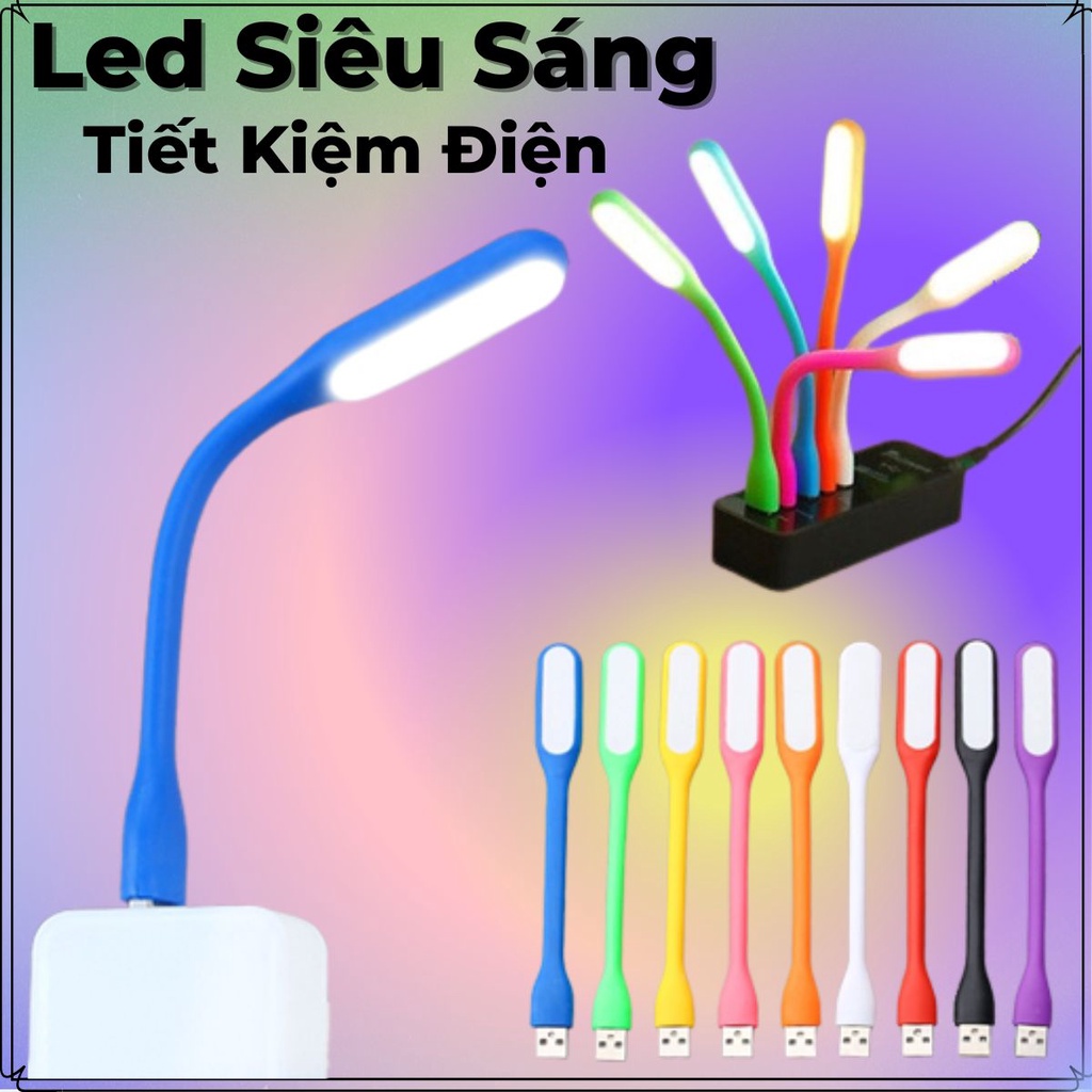 Đèn LED Mini Cổng USB Siêu Sáng, Vỏ Nhựa Dẻo, Cắm Cổng USB Sạc Dự Phòng, Laptop,… - Giao Màu Ngẫu Nhiên