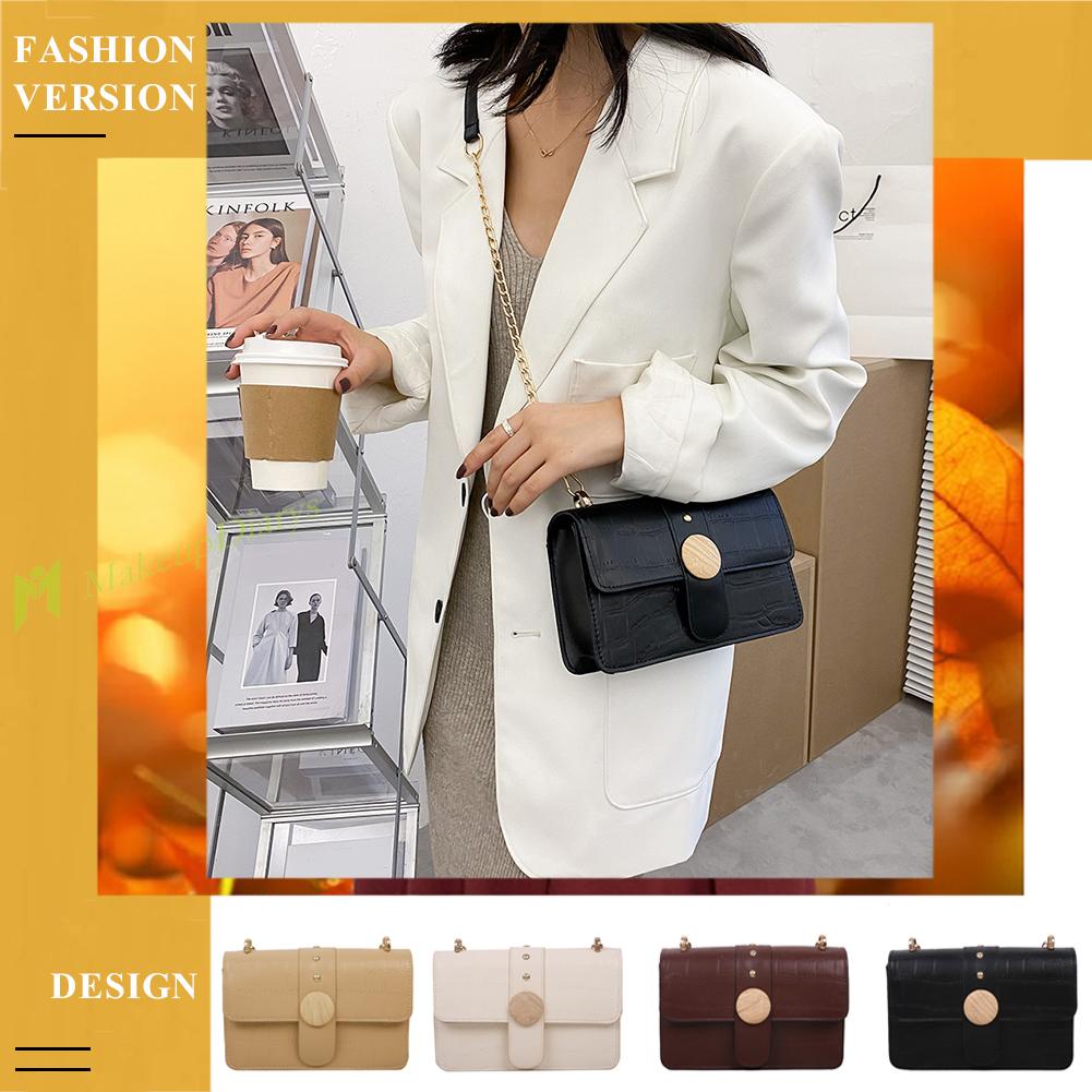 Túi xách da đeo chéo đính đinh tán thời trang cho nữ