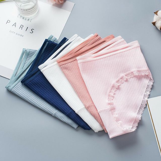 Quần lót nữ, quần lót cotton gân tăm kháng khuẩn siêu đẹp | BigBuy360 - bigbuy360.vn