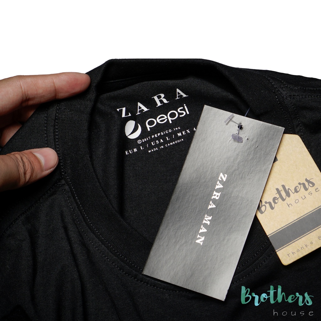 |Giá gốc hãng|Áo thun nam cổ tròn zara thêu logo pepsi cực nét