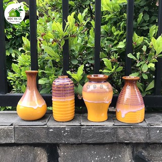 LỌ HOA MINI - MEN HỎA BIẾN - DECOR TRANG TRÍ ĐỂ BÀN - GỐM BÁT TRÀNG - MẪU SỐ 4