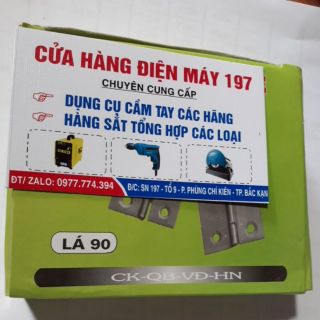 1 hộp bản lề lá inox 90 gồm 20 chiếc