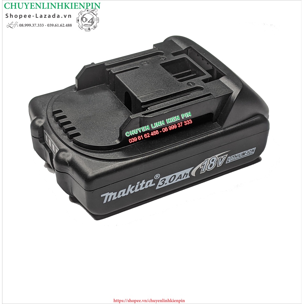 Vỏ Adapter DC có báo pin thay thế Makita loại mẫu zin, 18V 5 cell 18650 ( BL64_278 )