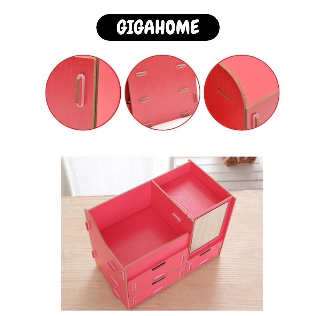 Kệ Mỹ Phẩm GIGAHOME Kệ Đựng Mỹ Phẩm Son Có Gương Giúp Đựng Đồ Makeup Trang Điểm 3123